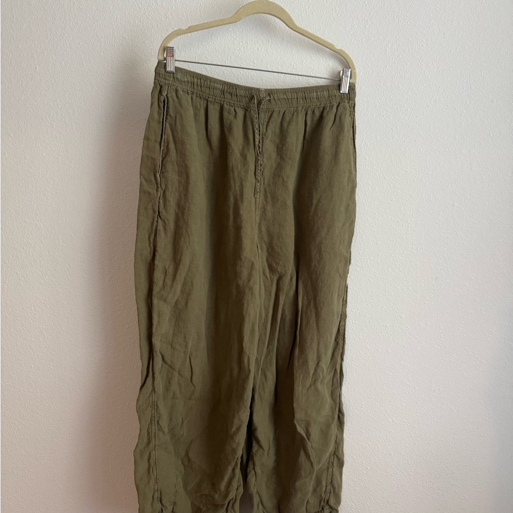 Large Topshop Green Linen Pants
